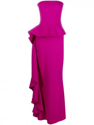 Платье с бюстье и баской Le Petite Robe Di Chiara Boni. Цвет: розовый