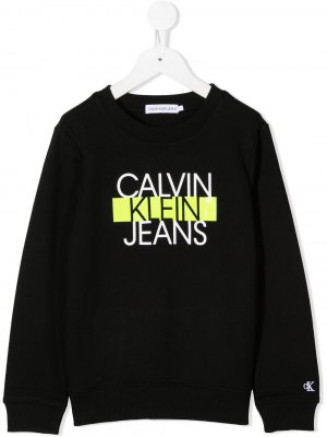 Свитер с логотипом Calvin Klein Kids. Цвет: черный