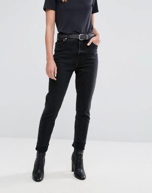 Черные выбеленные джинсы в винтажном стиле с завышенной талией Cheap Monday. Цвет: черный