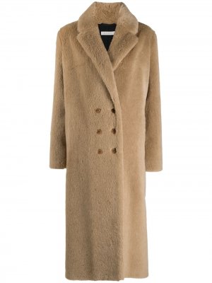 Двубортное пальто Inès & Maréchal. Цвет: коричневый