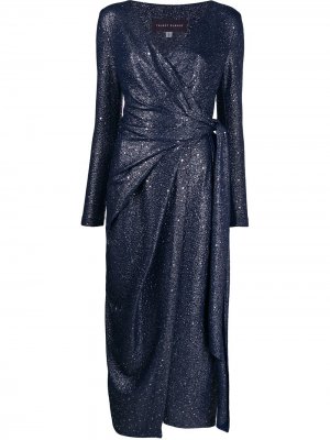 Платье с блестками Talbot Runhof. Цвет: синий