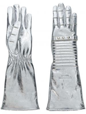 Перчатки с металлическим отблеском Calvin Klein 205W39nyc. Цвет: металлик