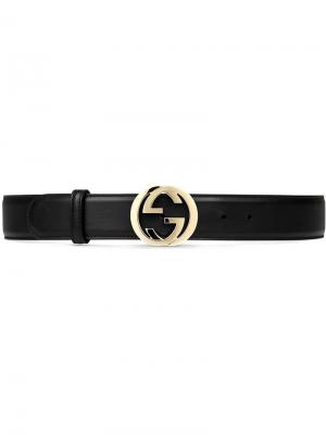 Ремень с пряжкой-логотипом Gucci. Цвет: черный