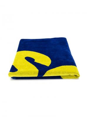 Пляжное полотенце с логотипом Dsquared2 Kids. Цвет: синий