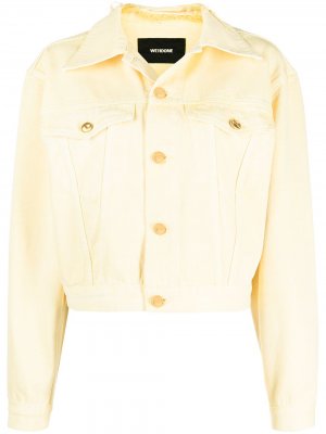 Джинсовая куртка с нашивкой-логотипом We11done. Цвет: желтый