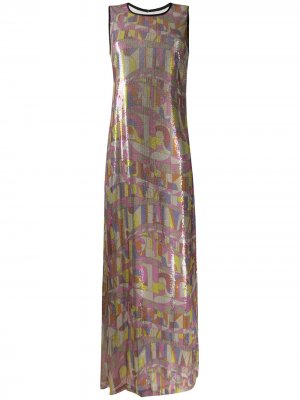 Длинное платье с пайетками Emilio Pucci. Цвет: разноцветный