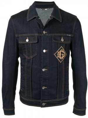 Джинсовая куртка с нашивкой-логотипом Dolce & Gabbana. Цвет: синий