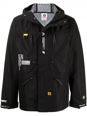 Куртка на молнии с капюшоном AAPE BY *A BATHING APE®. Цвет: черный