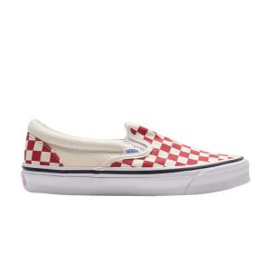 OG Classic Slip-On LX Checkerboard - Racing Red Unisex Sneakers Classic-White VN0A32QNTYR Vans