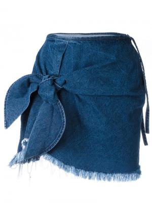 Джинсовая юбка с декоративным узлом Marquesalmeida Marques'almeida. Цвет: синий