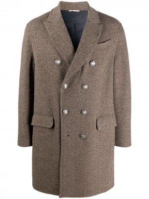 Двубортное пальто Brunello Cucinelli. Цвет: коричневый