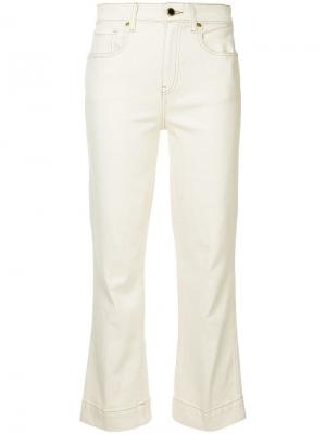 Укороченные расклешенные джинсы Fiona Khaite. Цвет: нейтральные цвета