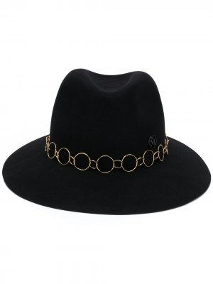 Шляпа федора с цепочкой Maison Michel. Цвет: черный
