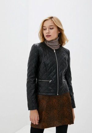 Куртка кожаная Jacqueline de Yong. Цвет: черный