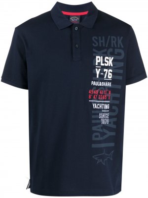 Рубашка поло с логотипом Paul & Shark. Цвет: синий