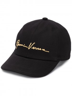Бейсбольная кепка с вышитым логотипом Versace Kids. Цвет: черный