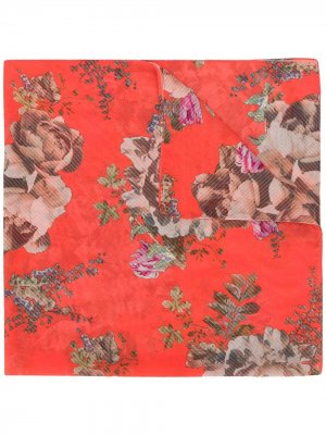 Платок с цветочной вышивкой Preen By Thornton Bregazzi. Цвет: красный