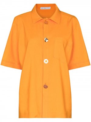 Рубашка оверсайз Marty на пуговицах Rejina Pyo. Цвет: оранжевый