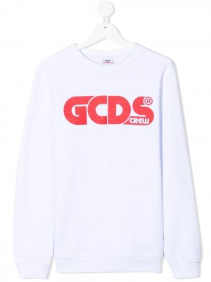 Толстовка с логотипом Gcds Kids. Цвет: белый