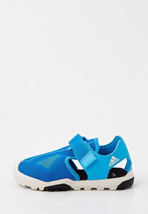 Сандалии adidas. Цвет: голубой
