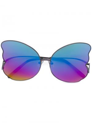 Солнцезащитные очки с дизайном крыльев бабочек Matthew Williamson. Цвет: чёрный