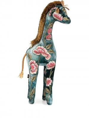 Мягкая игрушка в виде жирафа с вышивкой Anke Drechsel. Цвет: синий
