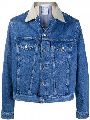 Джинсовая куртка с контрастным воротником Helmut Lang. Цвет: синий