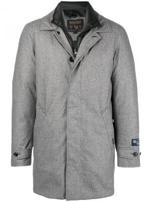 Однобортное пальто с утепленной подкладкой Woolrich. Цвет: серый