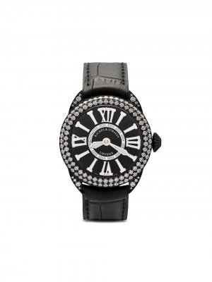 Наручные часы Piccadilly Diamond Knight 33 с бриллиантами Backes & Strauss. Цвет: черный