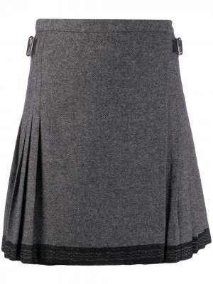 Юбка мини со складками pre-owned Christian Dior. Цвет: серый