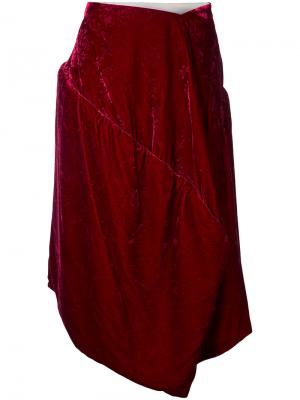 Бархатная жаккардовая юбка Comme Des Garçons Pre-Owned. Цвет: красный