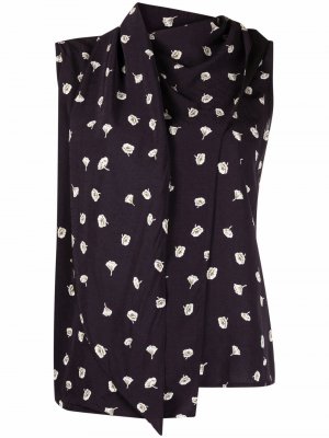 Драпированная блузка с цветочным принтом Rag & Bone. Цвет: черный
