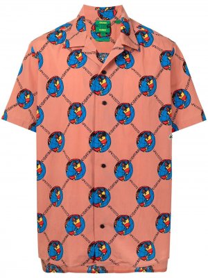 Рубашка поло с графичным принтом Lacoste. Цвет: оранжевый