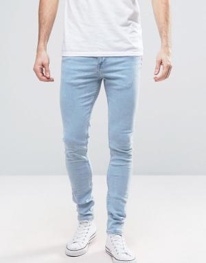 Светло-синие супероблегающие джинсы New Look. Цвет: синий