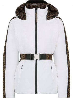 Двусторонняя лыжная куртка с капюшоном Fendi. Цвет: белый