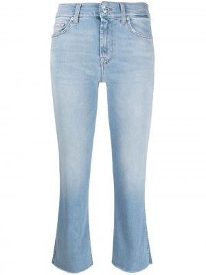 Укороченные джинсы средней посадки 7 For All Mankind. Цвет: синий