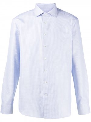 Однотонная рубашка с длинными рукавами Etro. Цвет: синий