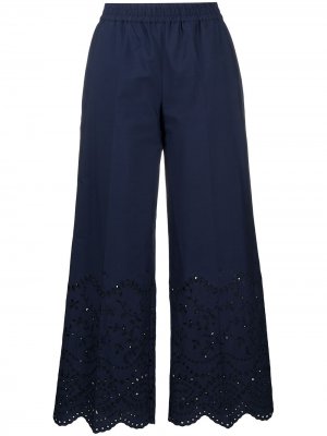 Укороченные брюки с фестонами P.A.R.O.S.H.. Цвет: синий