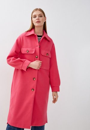 Пальто Silvian Heach. Цвет: розовый