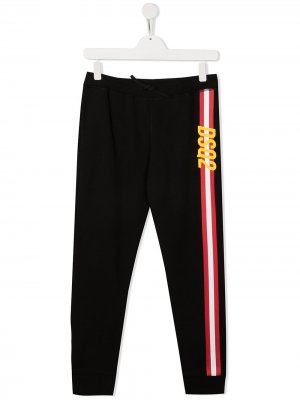 Спортивные брюки с логотипом и полосками Dsquared2 Kids. Цвет: черный