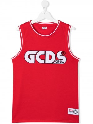 Топ без рукавов с логотипом Gcds Kids. Цвет: красный