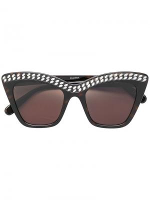 Крупные солнцезащитные очки Falabella Stella McCartney Eyewear. Цвет: коричневый