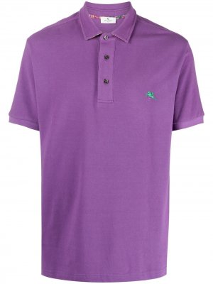 Рубашка поло с вышитым логотипом Etro. Цвет: фиолетовый