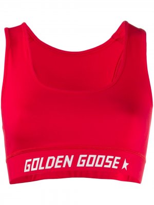 Спортивный бюстгальтер с логотипом Golden Goose. Цвет: красный