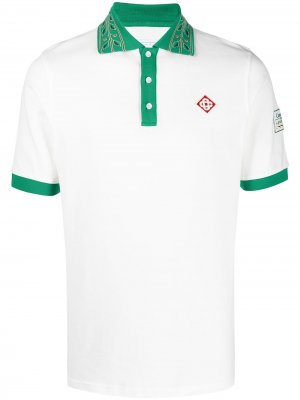 Рубашка поло с короткими рукавами и нашивкой-логотипом Casablanca. Цвет: белый