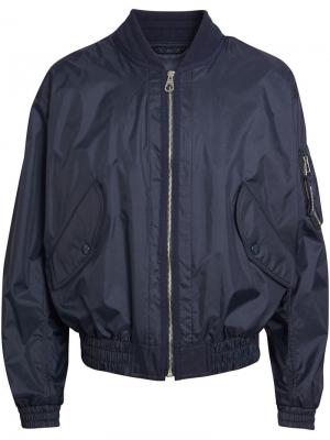 Легкая непромокаемая куртка-бомбер Burberry. Цвет: синий