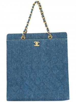 Джинсовая сумка-тоут Chanel Pre-Owned. Цвет: синий