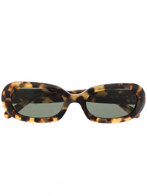 Солнцезащитные очки в овальной оправе из коллаборации с Poms Retta Perks And Mini. Цвет: коричневый