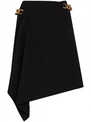 Юбка мини асимметричного кроя с цепочкой Givenchy. Цвет: черный