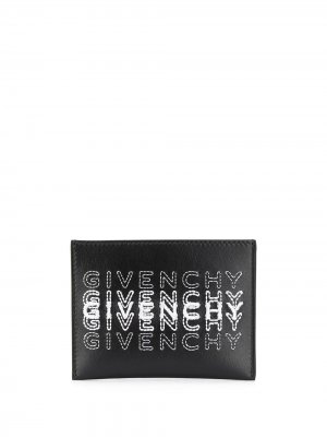 Картхолдер с вышитым логотипом Givenchy. Цвет: черный